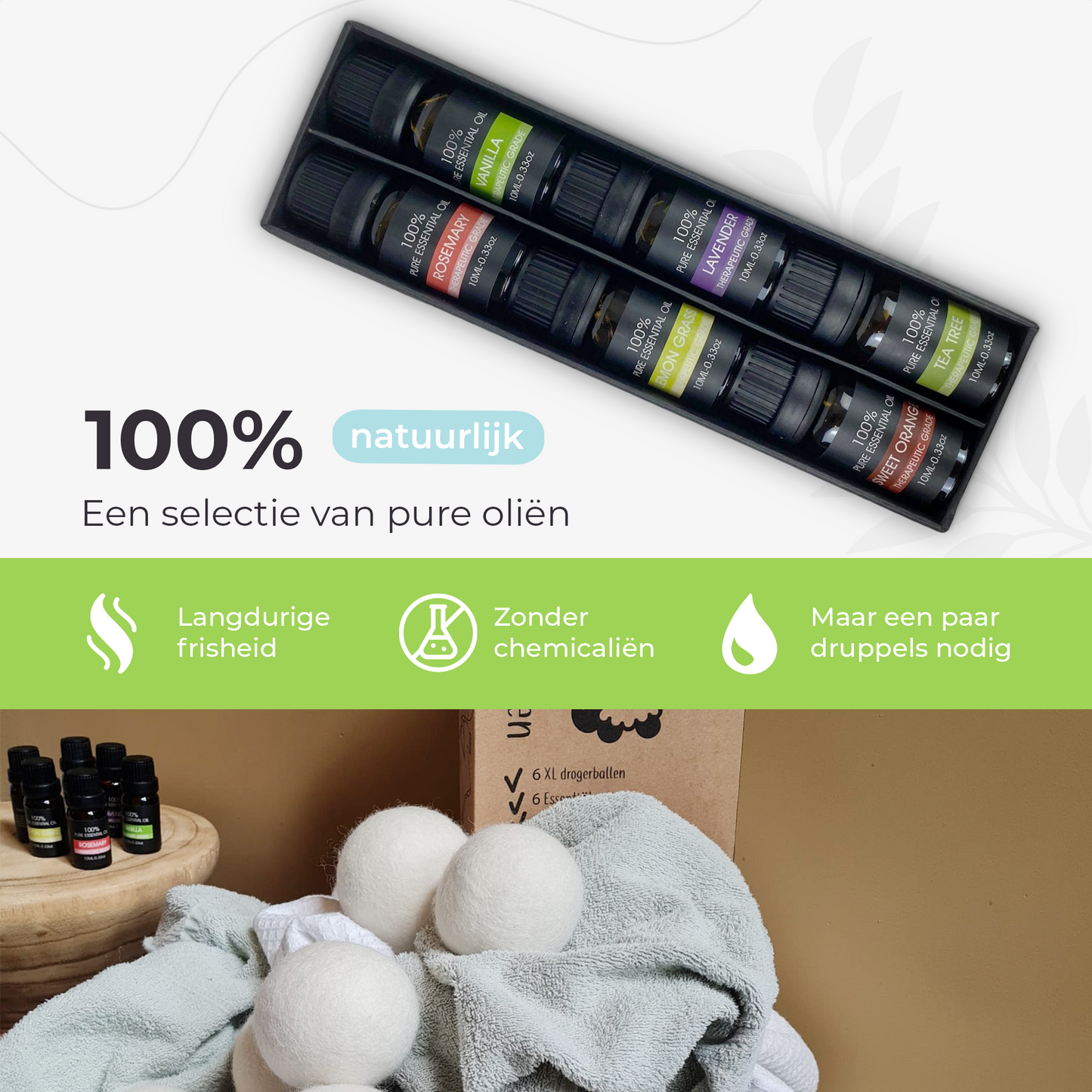 IntraSellers Boules de séchage avec 6 huiles essentielles – Séchage 25 à 40 % plus rapide – Vêtements doux – Boules de séchage – Pas de lavage statique – Boule de lessive – Durable – Boules de séchage – Boules de lessive