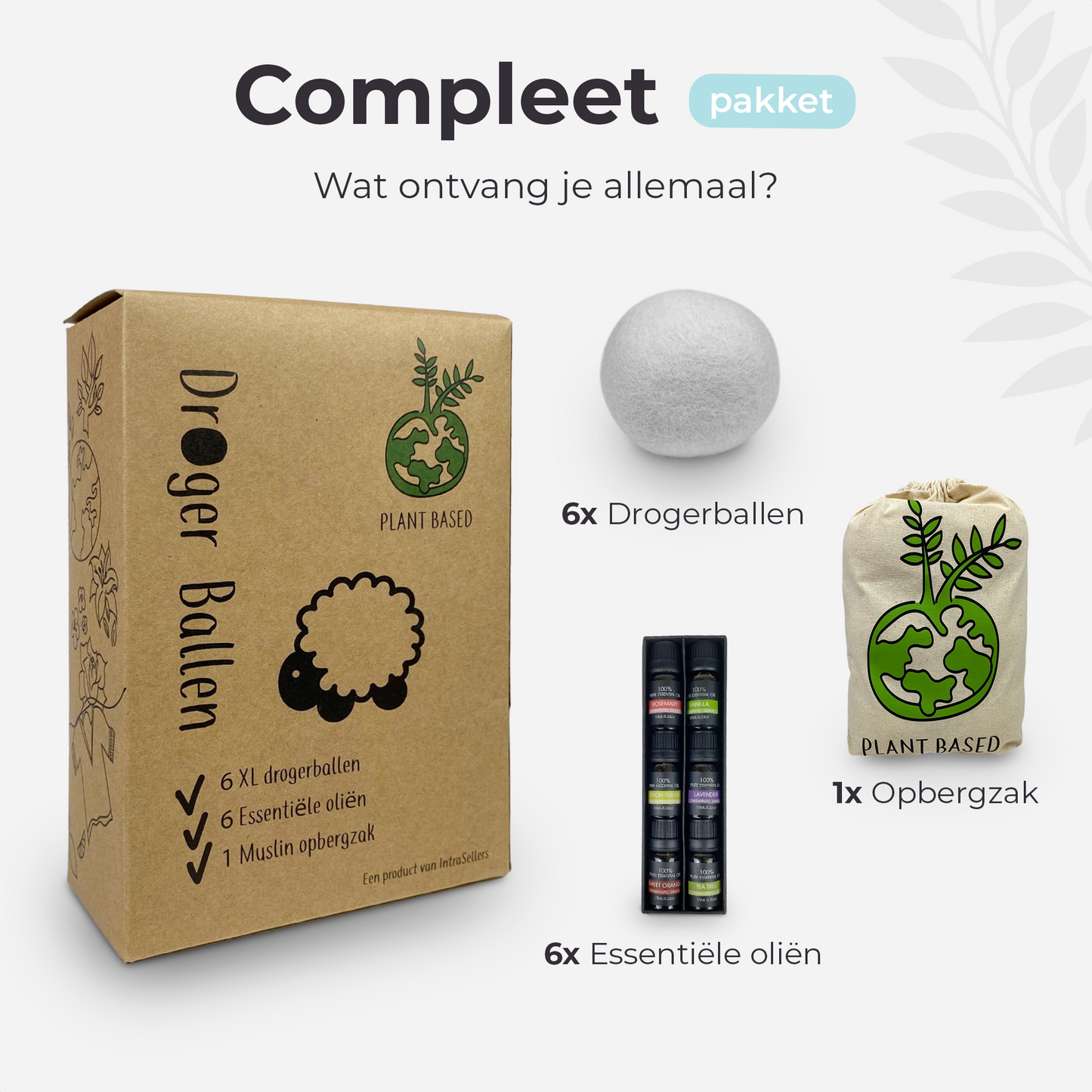 IntraSellers Boules de séchage avec 6 huiles essentielles – Séchage 25 à 40 % plus rapide – Vêtements doux – Boules de séchage – Pas de lavage statique – Boule de lessive – Durable – Boules de séchage – Boules de lessive