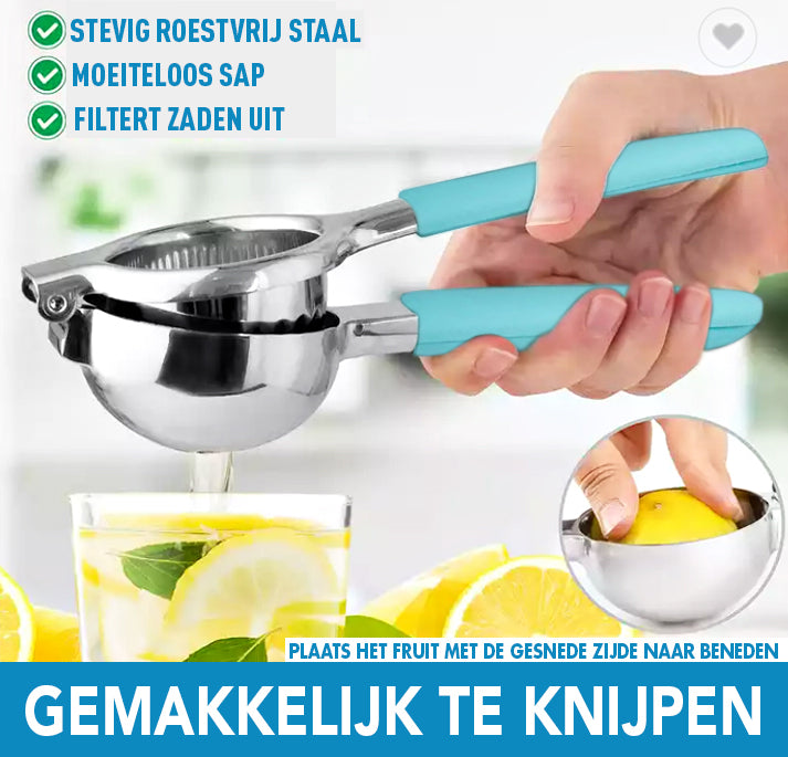 IntraSellers Citruspers  – Handmatig – Roestvrij Staal - silicone Handvat