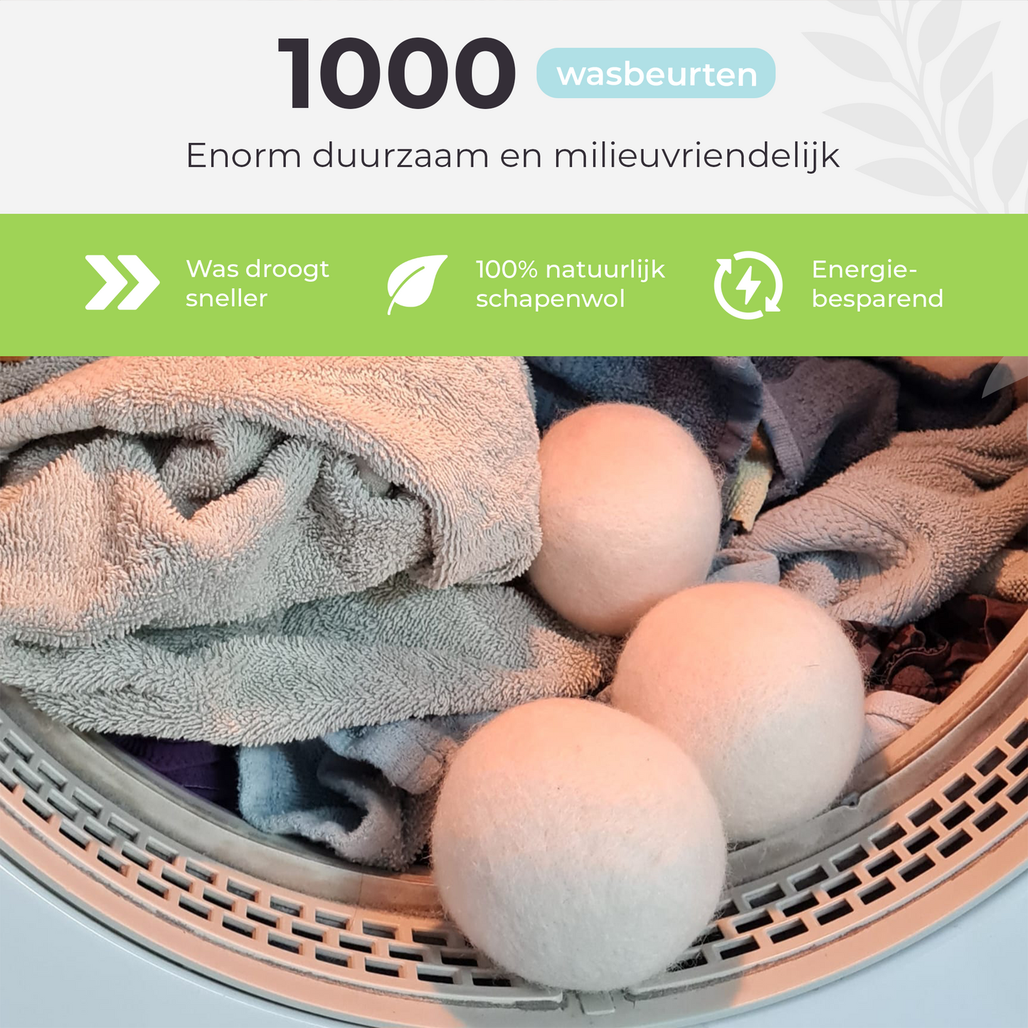 Drogerballen met 6 Etherische Oliën – 100% Natuurlijk – Energie Besparend