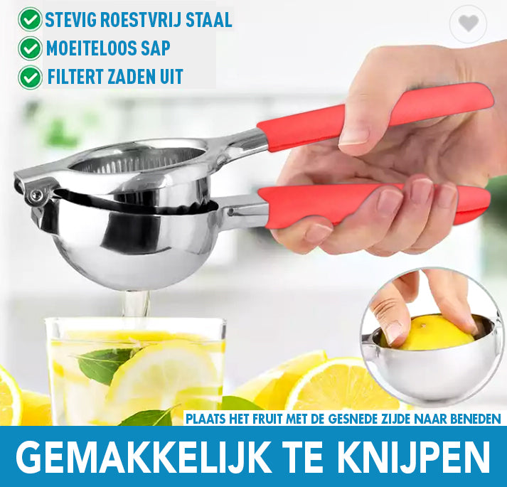 IntraSellers Citruspers  – Handmatig – Roestvrij Staal - silicone Handvat